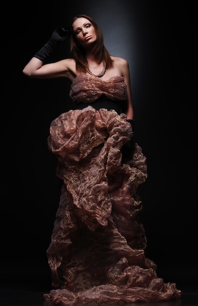 The Violet Satin Gown